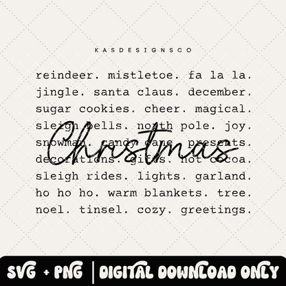 Christmas words